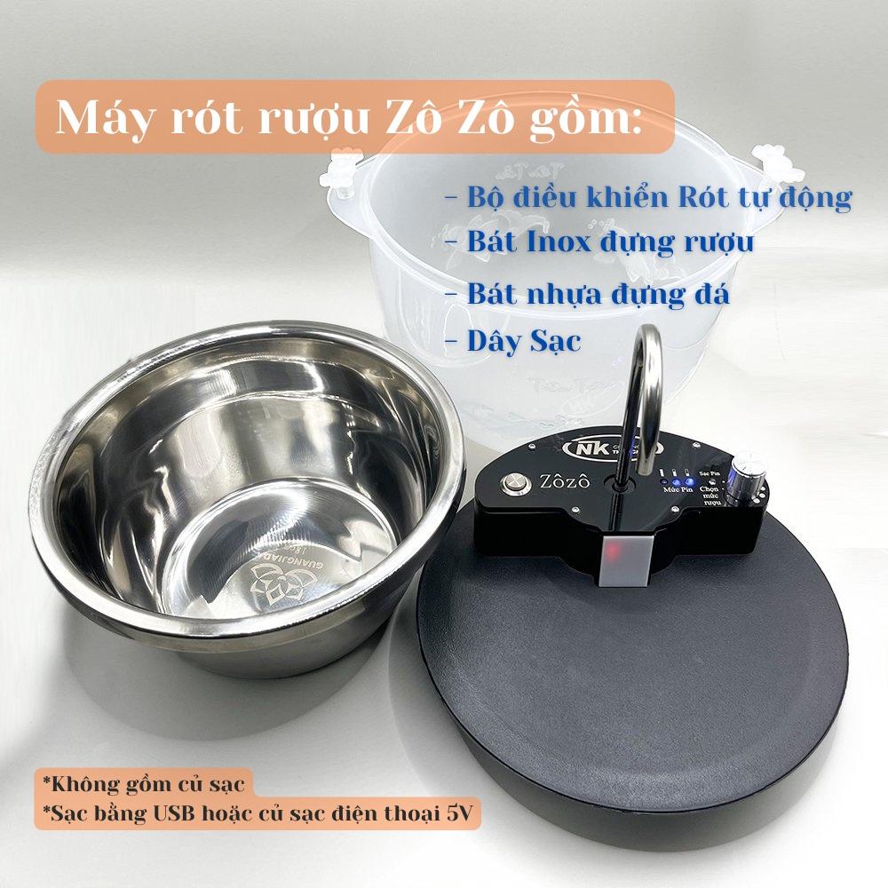 Máy Rót Rượu Cảm Ứng Tự Động Thông Minh - Bình Rót Rượi Zo Zo Cao Cấp, Bát Rót Rượu Tự Động