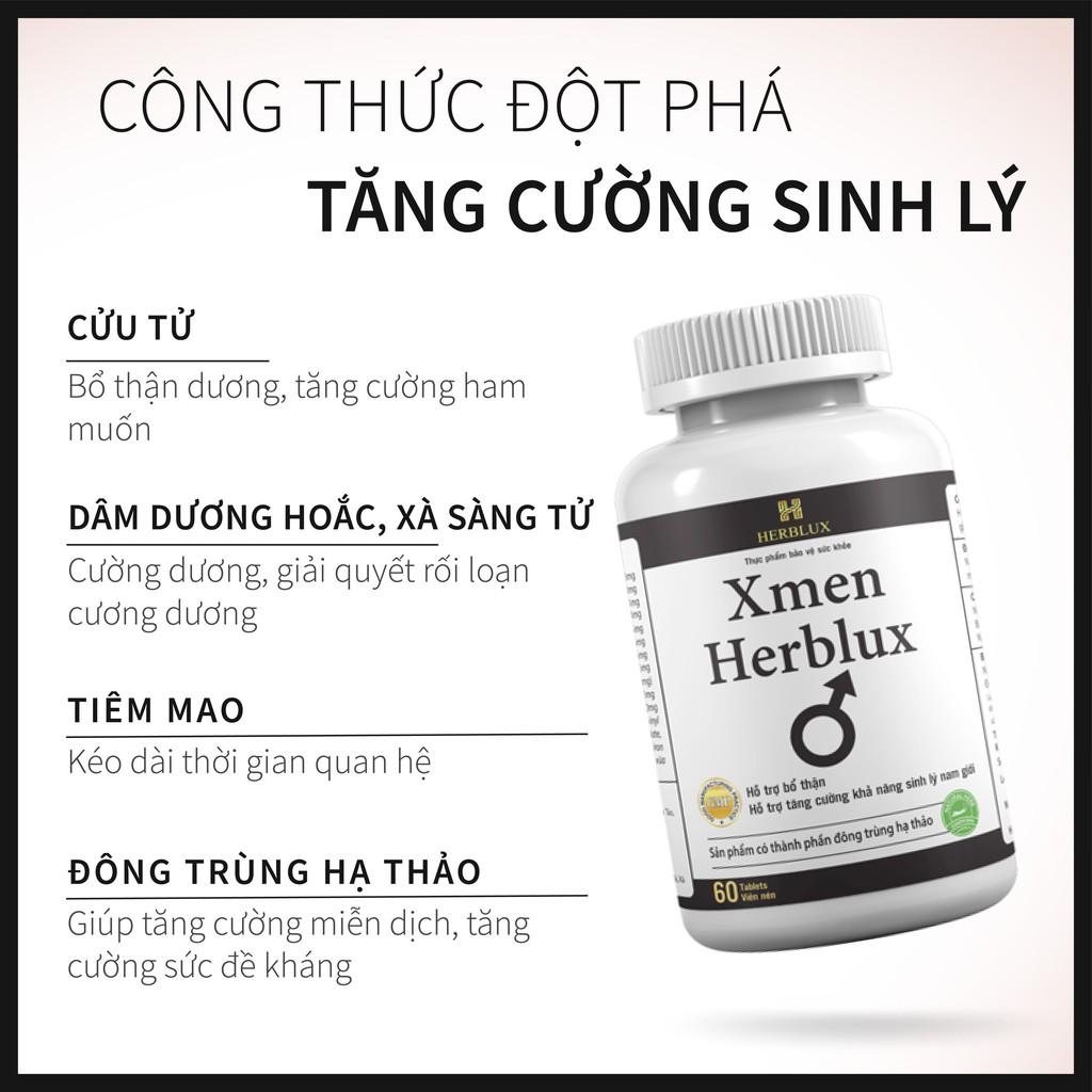 Xmen Herblux tăng cường sinh lý nam giúp bổ thận, giảm nguy cơ mãn dục nam giới (60 viên)