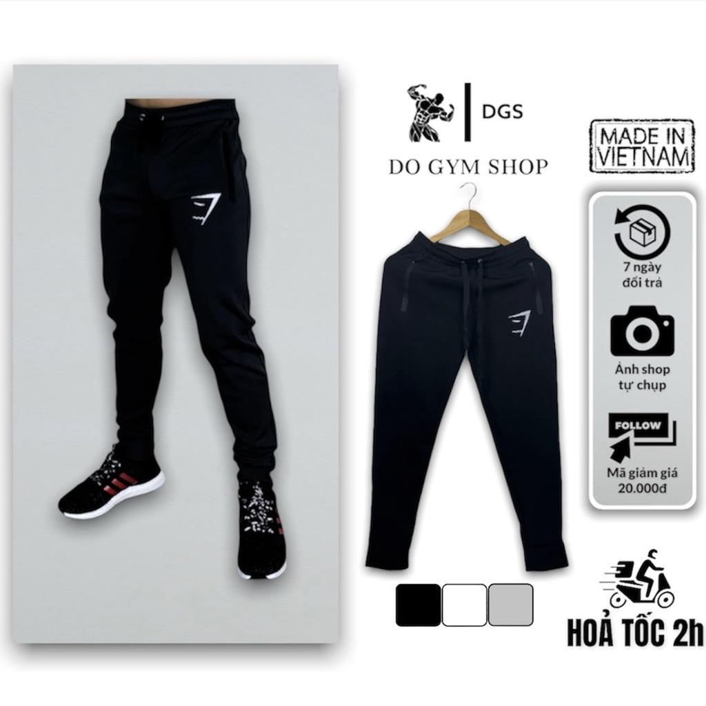 Quần dài tập gym nam DO GYM SHOP logo thêu, thun co giãn 4 chiều thoáng mát