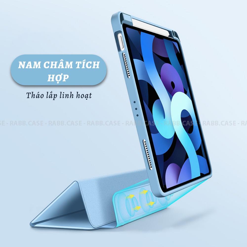 Bao da ốp lưng Tablet có nắp nam châm tháo rời, mặt lưng trong suốt cho Air 4,5, Pro 11 inch, 12.9 inch, Mini 6