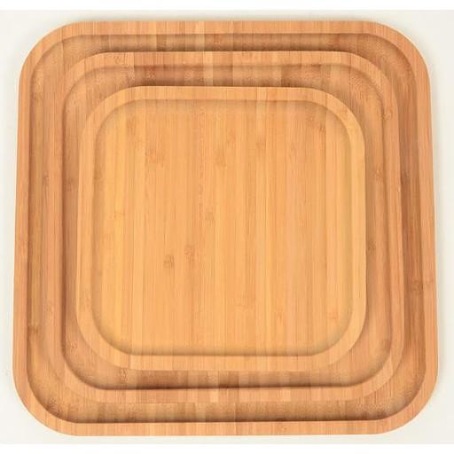 Khay trà gỗ tre tự nhiên hình vuông