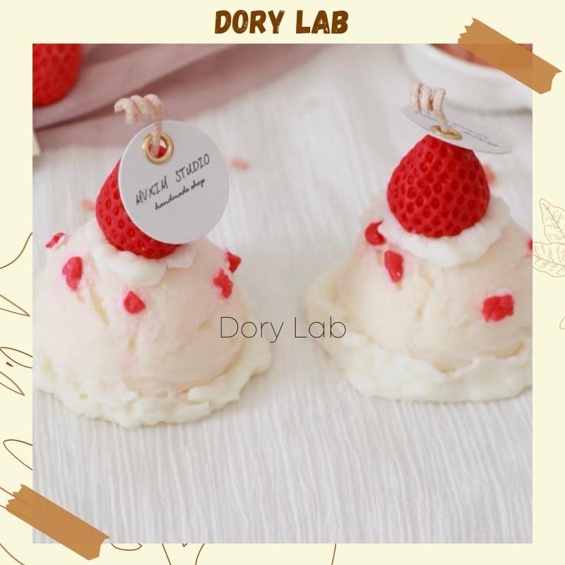 Nến Thơm Viên Kem Dâu Tây Nhiều Mùi Hương Handmade, Phụ Kiện Decor - Dory Lab