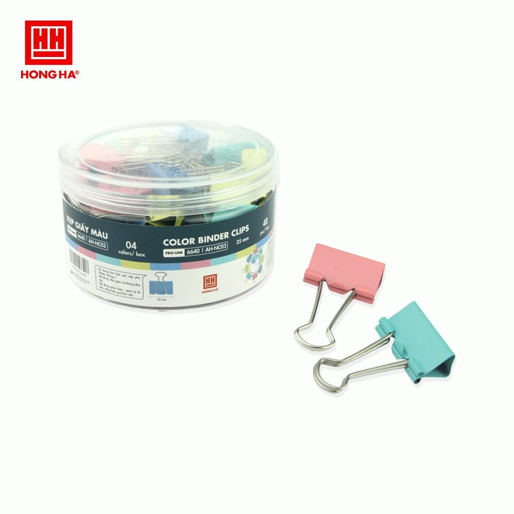 Kẹp giấy nhiều màu Hồng Hà 25mm 6640