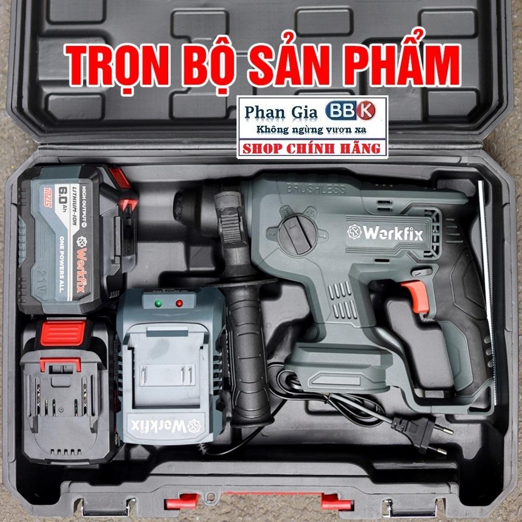 Khoan Bê Tông Pin 3 Chức Năng Workfix 21v-Model: WF-RH2603- Pin 15 cell 6 Ah