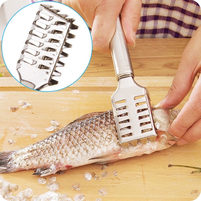 Set 2 món ( dụng cụ đánh vảy cá + 2 cái nhấc nồi ) , bộ dụng cụ nhà bếp tiện lợi 