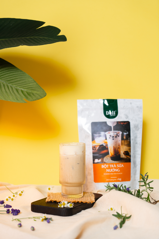 Combo 2 Túi Bột trà sữa vị nướng + truyền thống 3in1 Déli - 1kg pha chế trà sữa tiện lợi, nhanh chóng