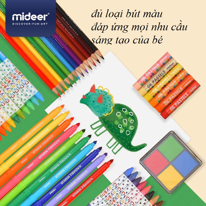 Vali màu vẽ 102 món an toàn cho bé hãng Mideer - Color Kid Art Set