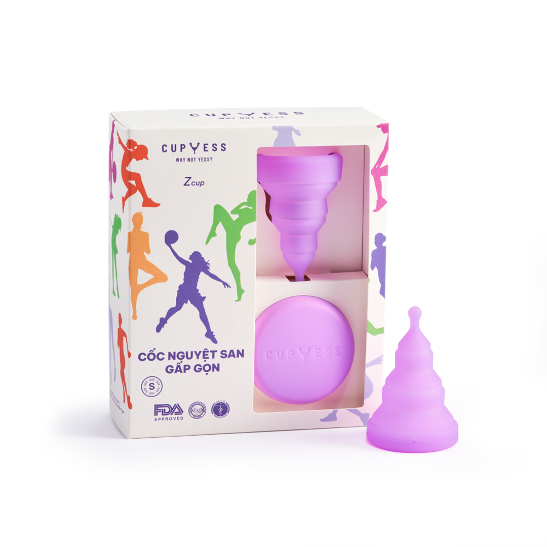 COMBO Cốc nguyệt san Cup Yess chính hãng – Gấp gọn Z Cup cỡ S (15ml) &amp; Tiêu chuẩn S Cup cỡ S (30ml)