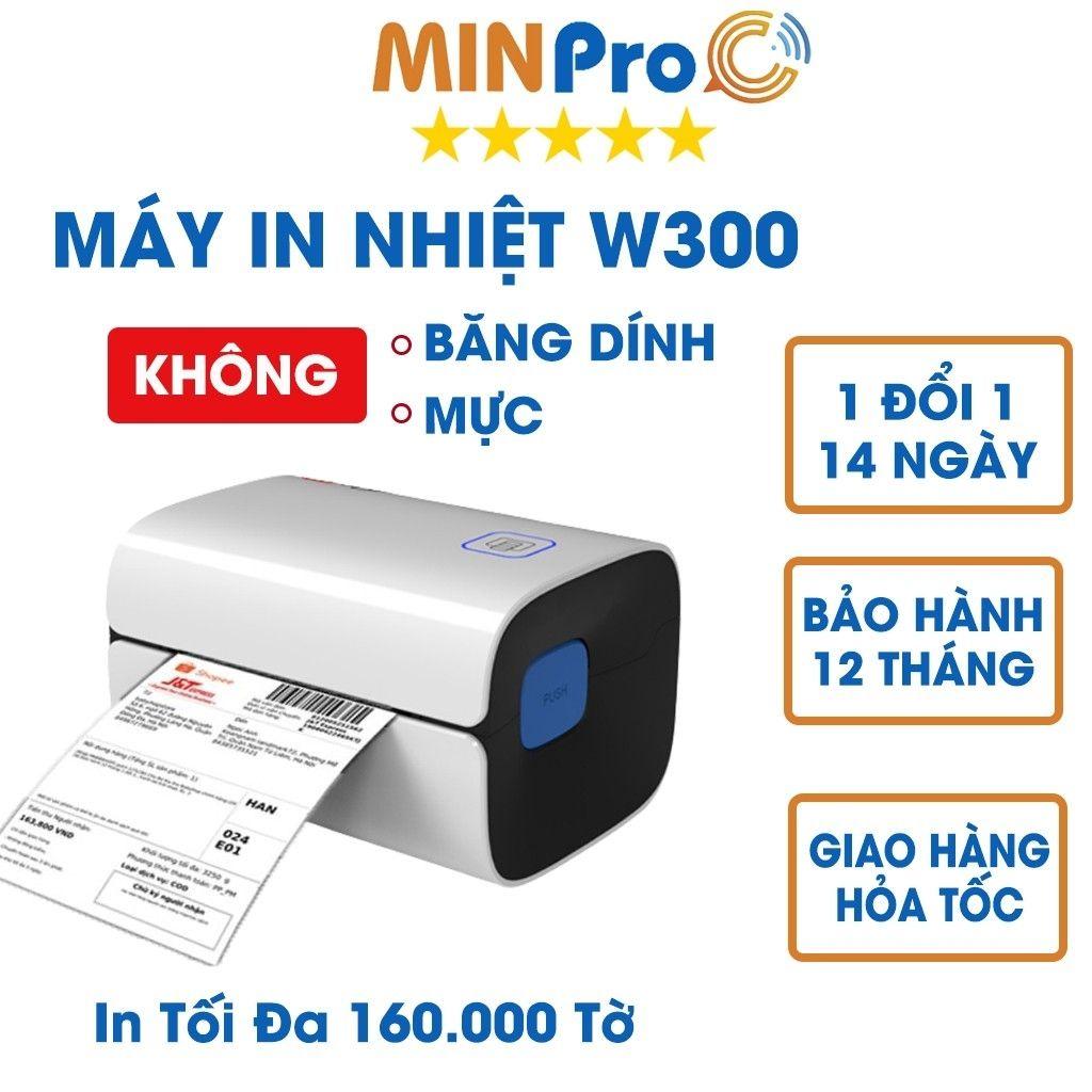 Máy in nhiệt W300 in đơn hàng, tem mã vạch, hóa đơn, dùng giấy in nhiệt tự dính