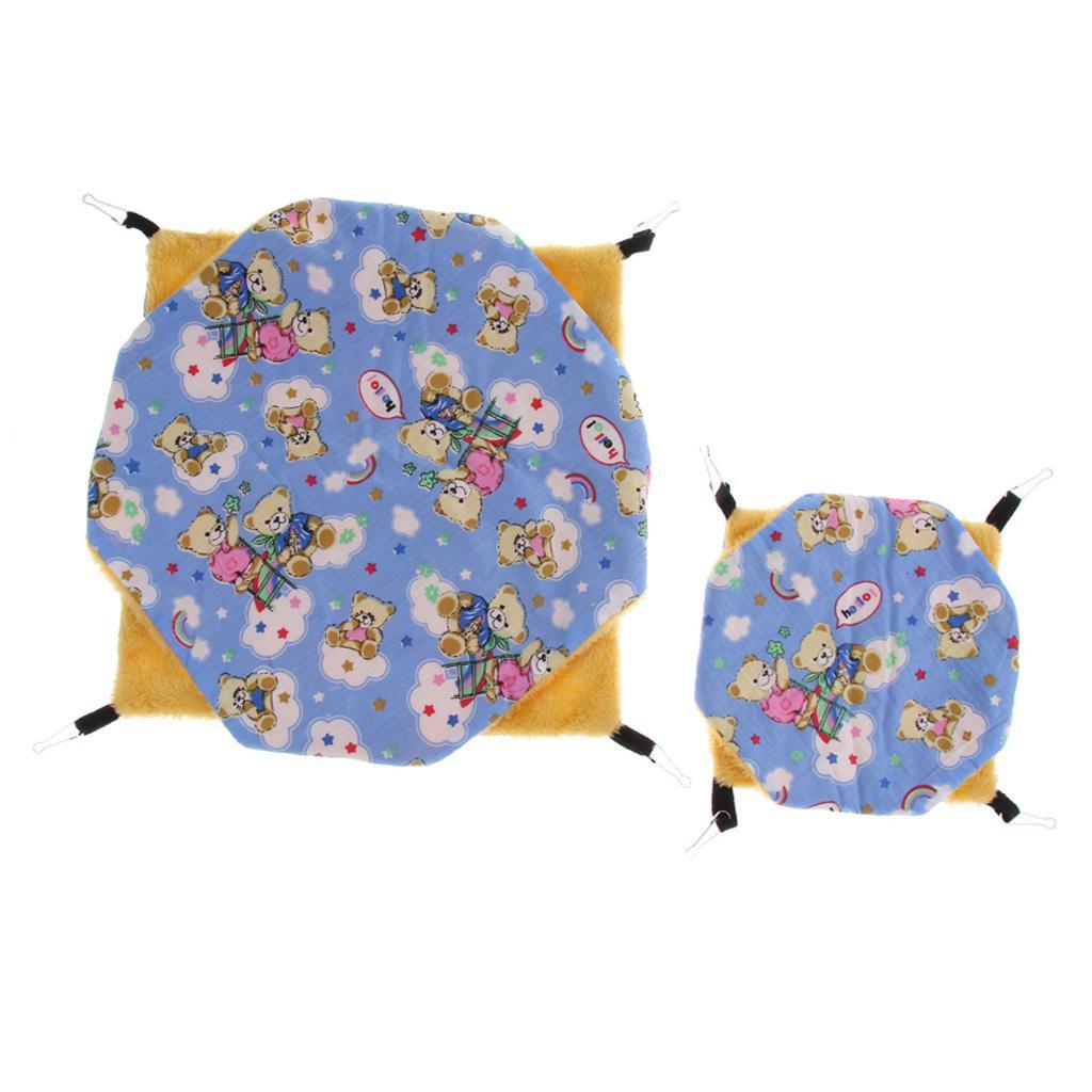 Small Animal Hammock Bed Mat Hamster Bird Cage Double Layer Hanging Bed