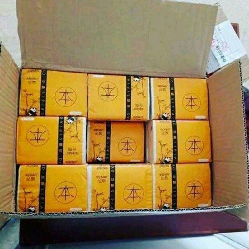 Khăn giấy ăn gấu trúc Sipiao - Thùng khăn giấy gấu siêu dai 1 gói 300 tờ giấy rút vệ sinh sipao