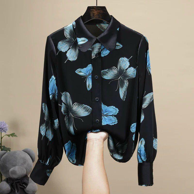 ÁO SƠ MI HỌA TIẾT XANH
