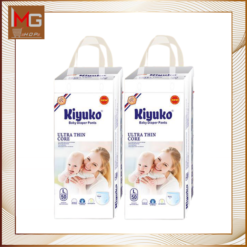 Combo 2 tã bỉm quần cao cấp Kiyuko đủ size (3-23kg) cho bé 50 miếng/ bịch