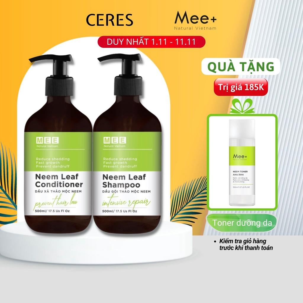 Bộ Dầu Gội Xả Kích Mọc Tóc Mee Natural - Ngăn Rụng Tóc, Dưỡng Tóc Suôn Mượt 500ml/Chai