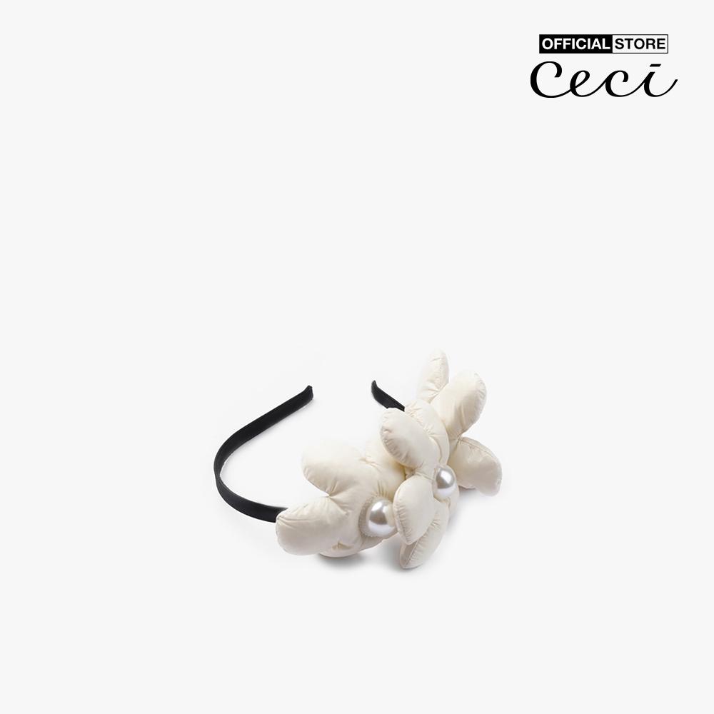 CECI - Băng đô cài tóc nữ bản nhỏ bọc vải phối bông hoa lớn nổi bật CC6-03000085