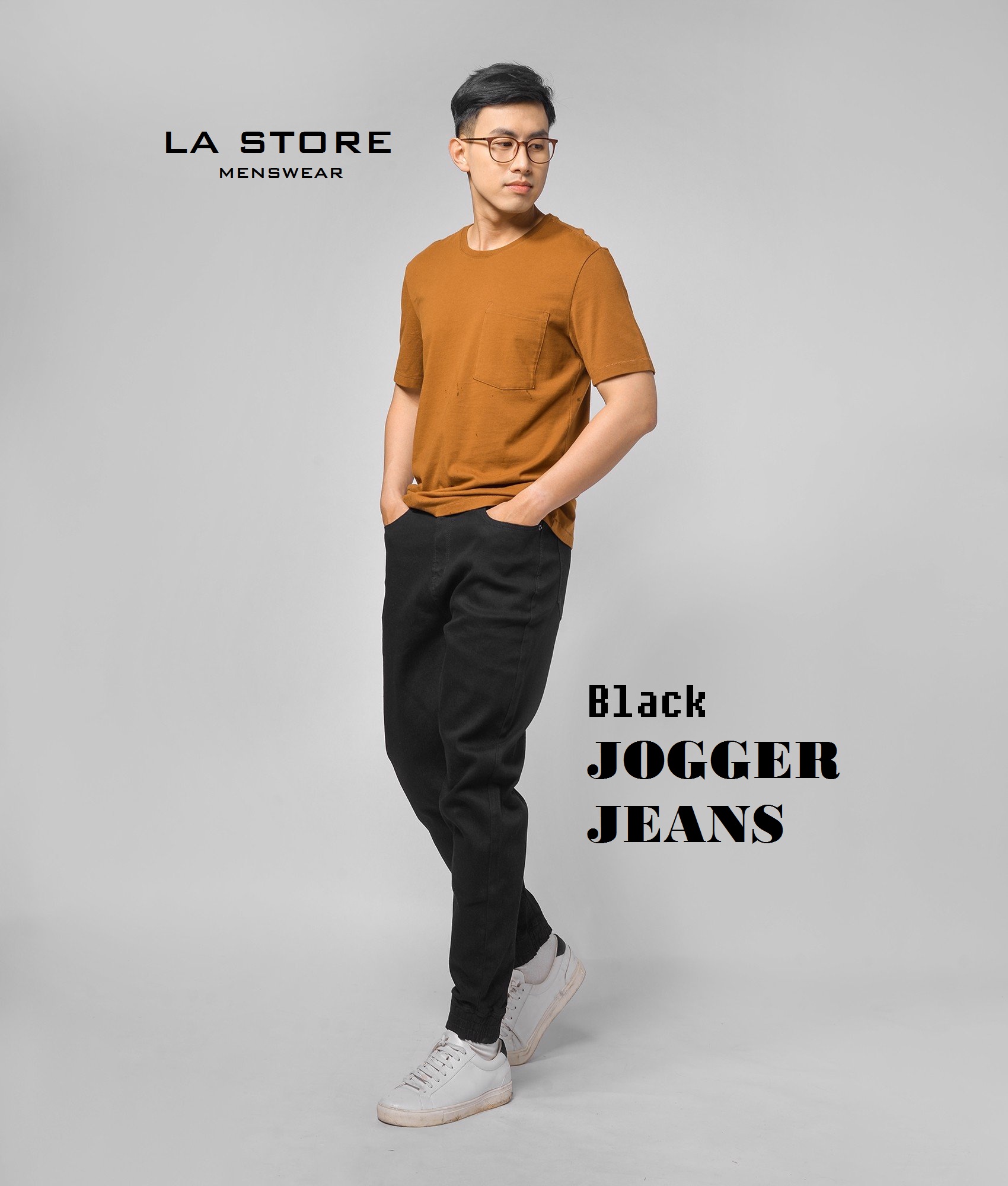 Quần jogger jeans màu đen DPA015 - Shop LASTORE