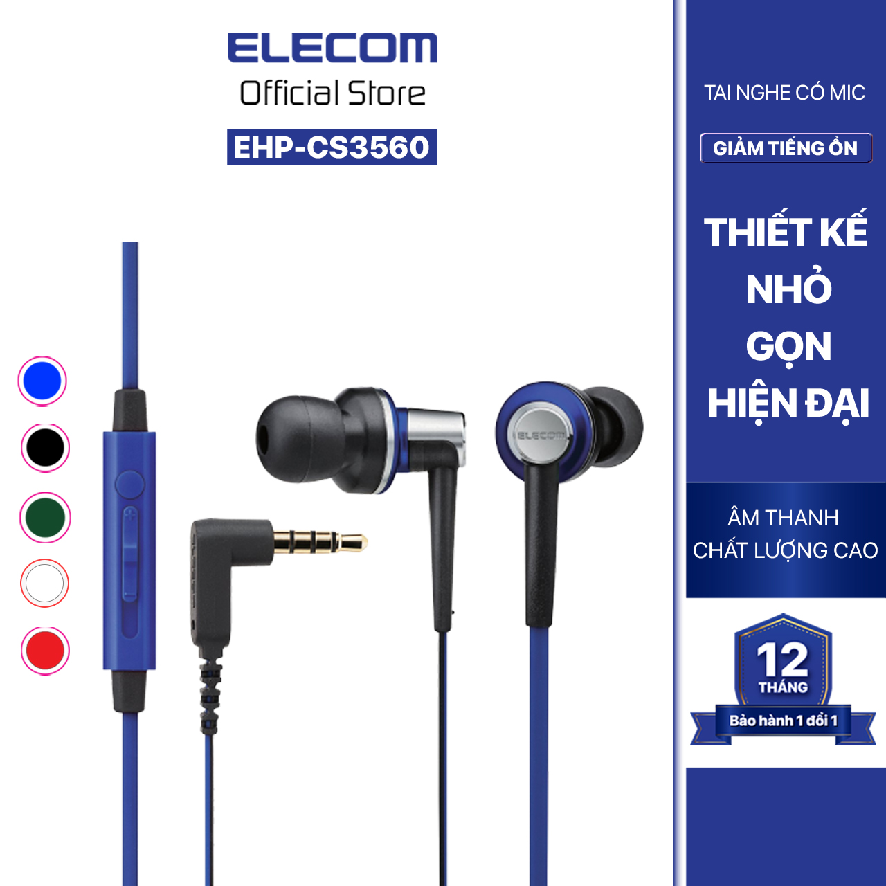 Tai nghe có mic ELECOM EHP-CS3560 - Hàng chính hãng