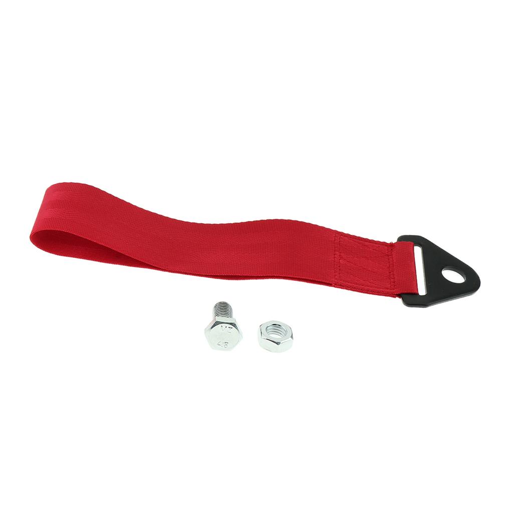 Universal Car 2 Ton Tow Hauling Towing Strap Rope Loop With Hook, Red