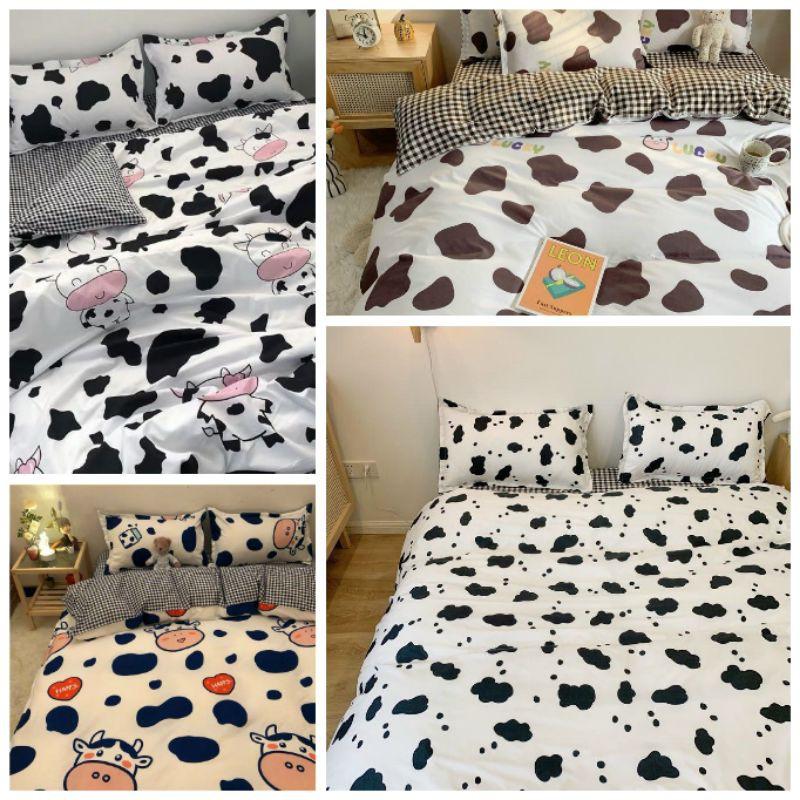 Bộ Cotton Poly Bò Sữa Trắng. Bò sữa Nâu