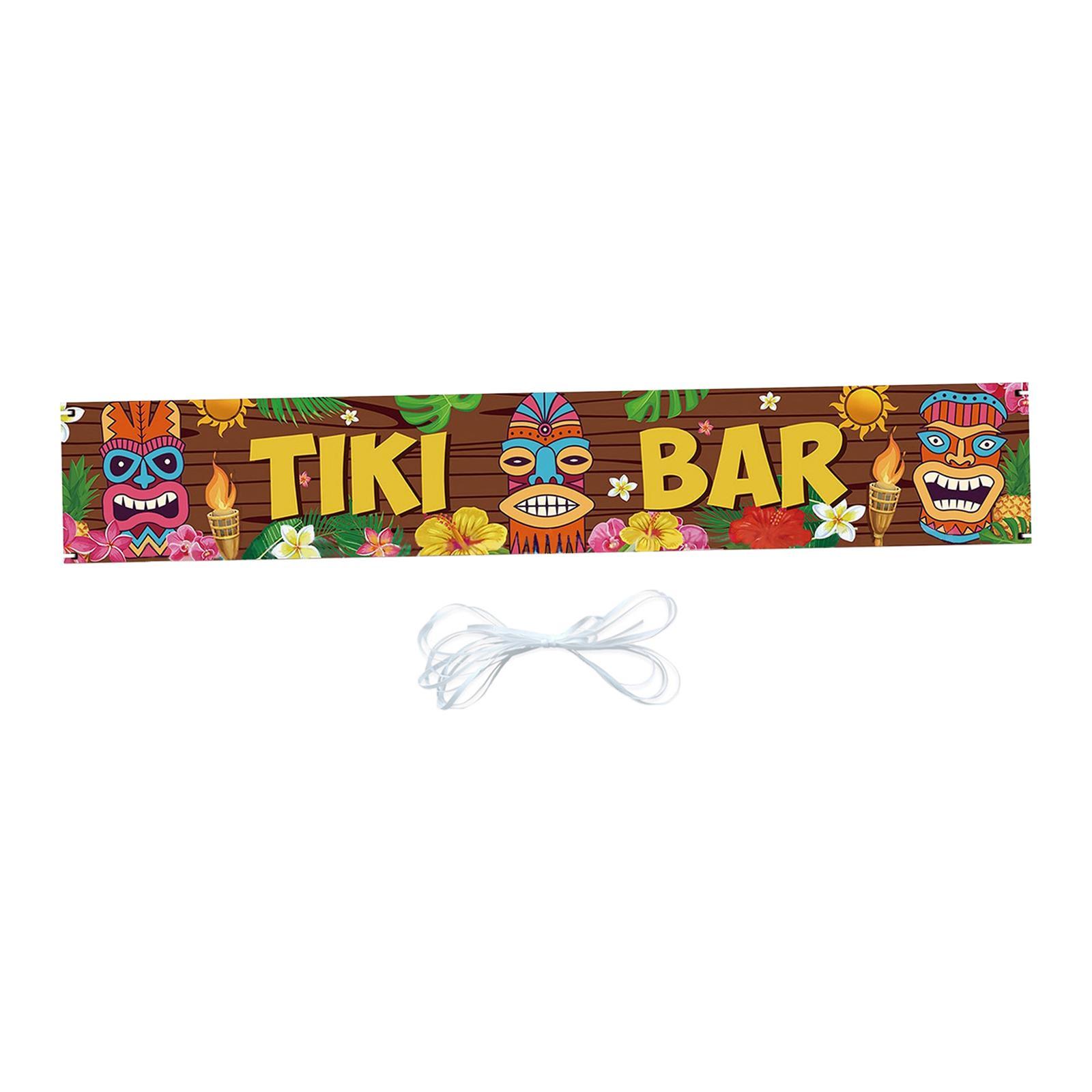 Door Banner Tiki Banner Welcome Sign for Hawaiian Summer Pool Party Carnival