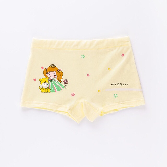 Quần chip đùi bé gái set 4 cái 4 màu cô gái ôm chó