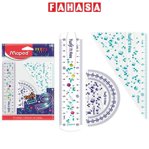 Bộ 3 Thước Học Sinh Cuộn Mềm Pixel Party - Maped 981835