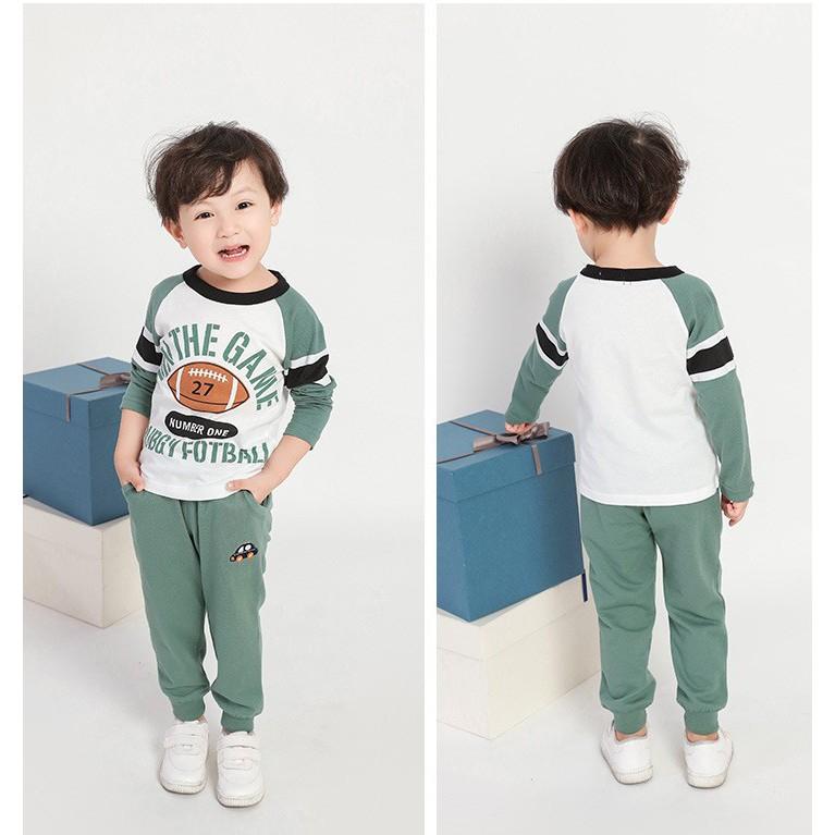 Quần thu đông bé trai DINOKING Quần dài cho bé xuất dư chất thun cotton mềm mịn họa tiết oto cho trẻ em 2 - 8 tuổi QD02