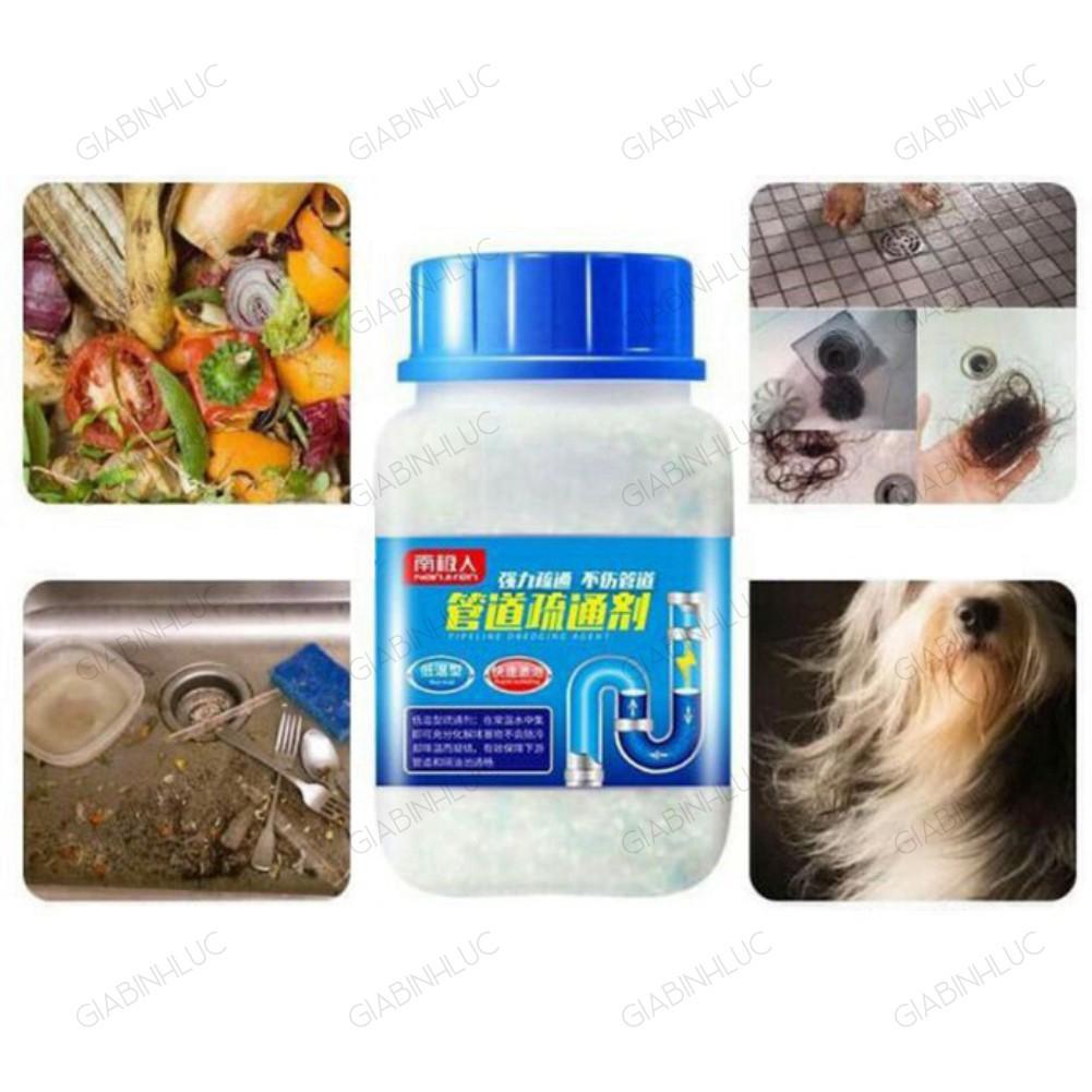 Bột Thông Tắt Cống Thông Bồn Cầu, Lavabo, Bồn Rửa Chén Cực Mạnh Xử Lý Triệt Để Cặn Bã Chất Thải Hữu Cơ