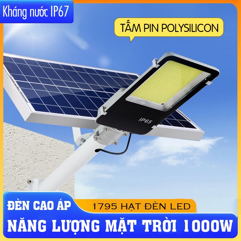 Đèn năng lượng mặt trời 1000w- cao áp (bản nâng cấp), tiết kiệm điện, vật liệu siêu bền - K1546