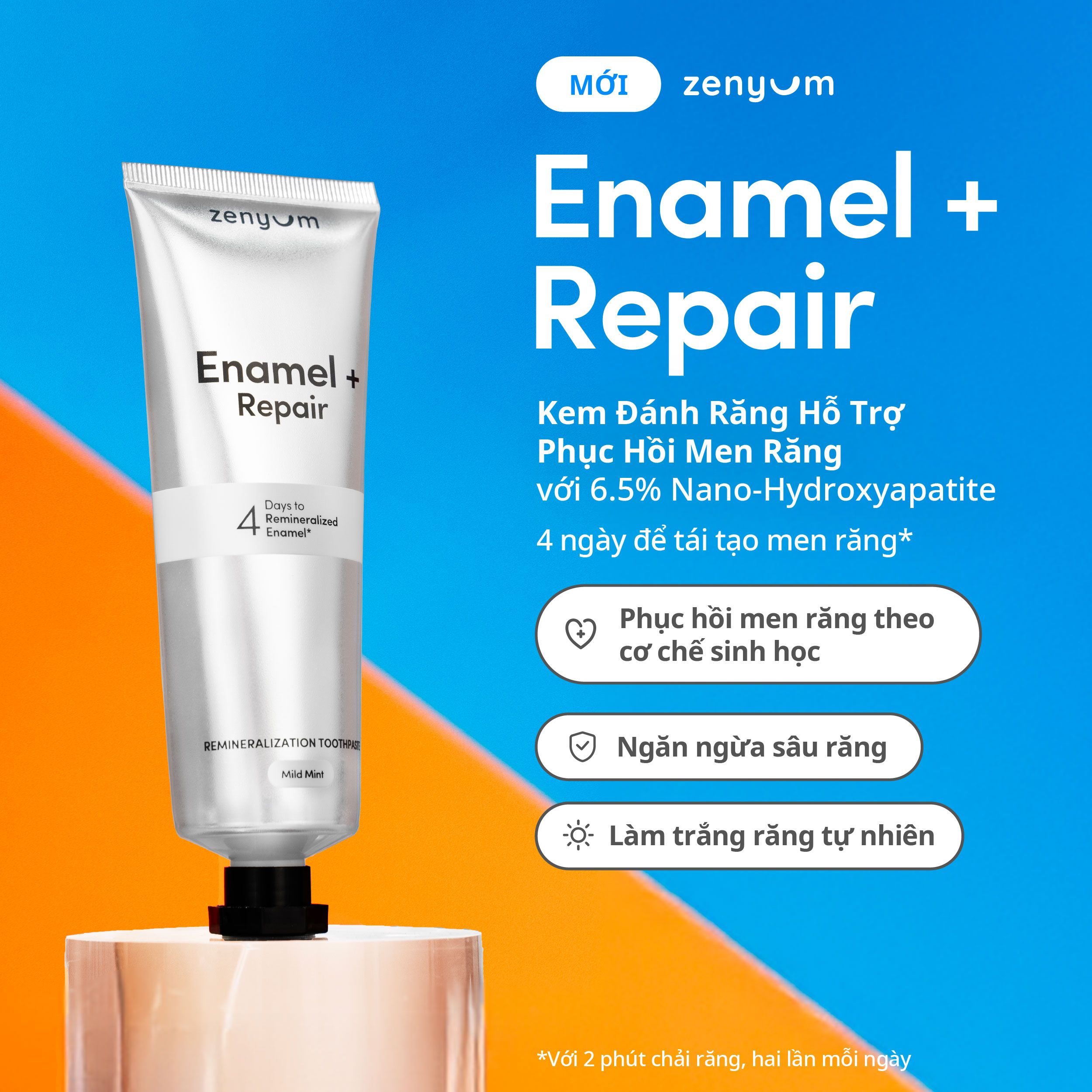 [MỚI] Kem Đánh Răng Phục Hồi Men Răng Zenyum Enamel + Repair 20g/100g