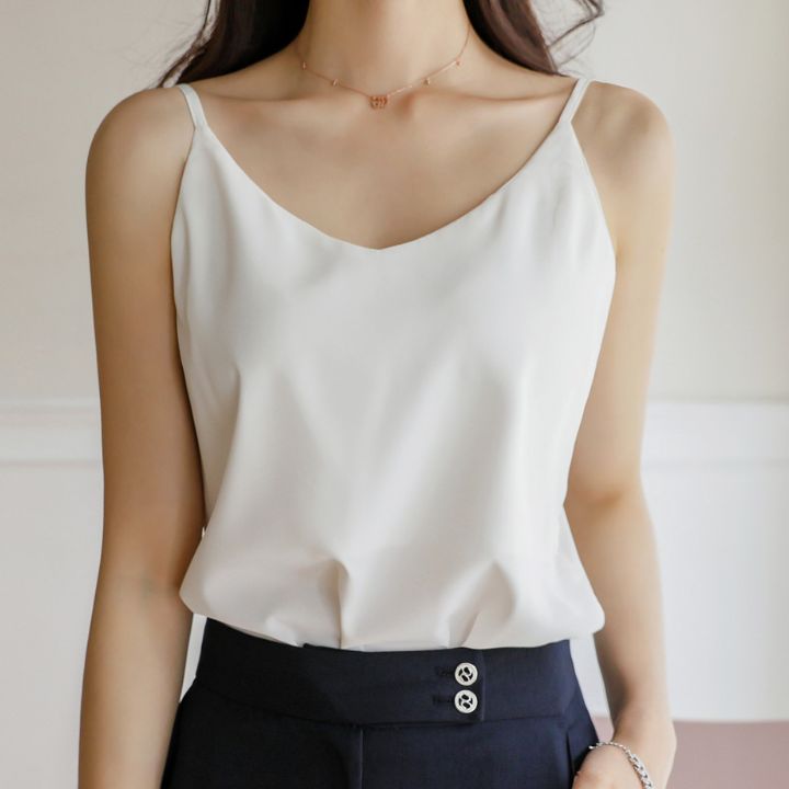 Áo Lụa 2 Dây New Design Kiểu Nữ Nhiều Size, Mặc Mát Trong Vest Blazer Dễ Thương, Chất Satin Trơn Bóng ,Mịn AO0008