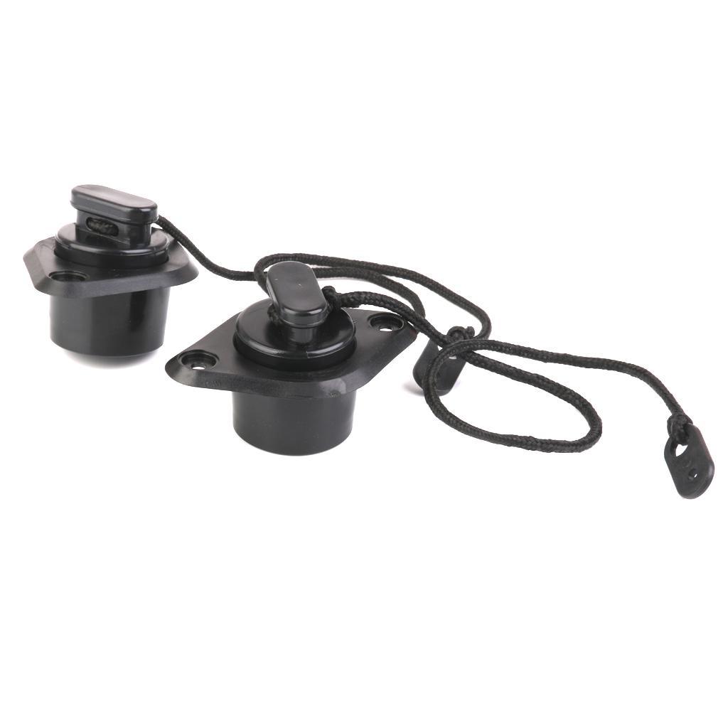 2x Black Marine PVC Scupper Drain Valve Cap Replacement for Inflatable Boat