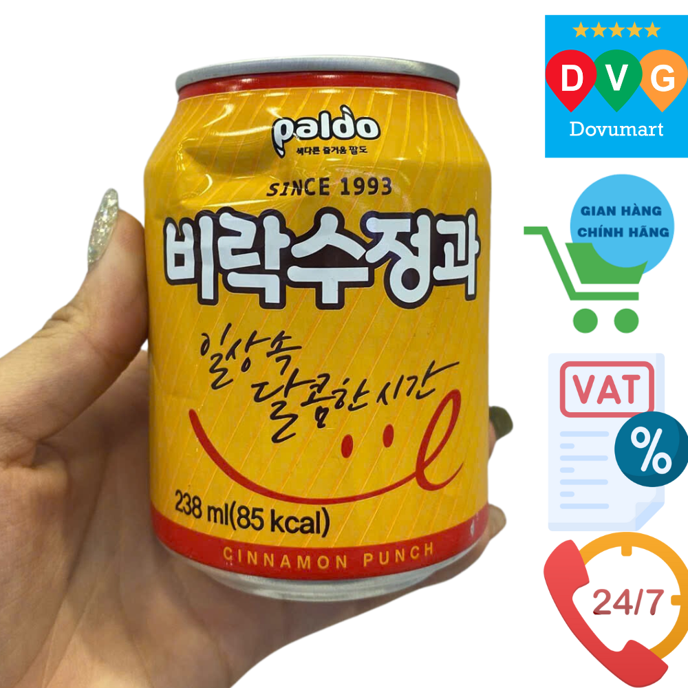 Nước Hồng Quế Birak Sujeonggwa Paldo Hàn Quốc Lon 238ML / 팔도) 비락수정과 238ML