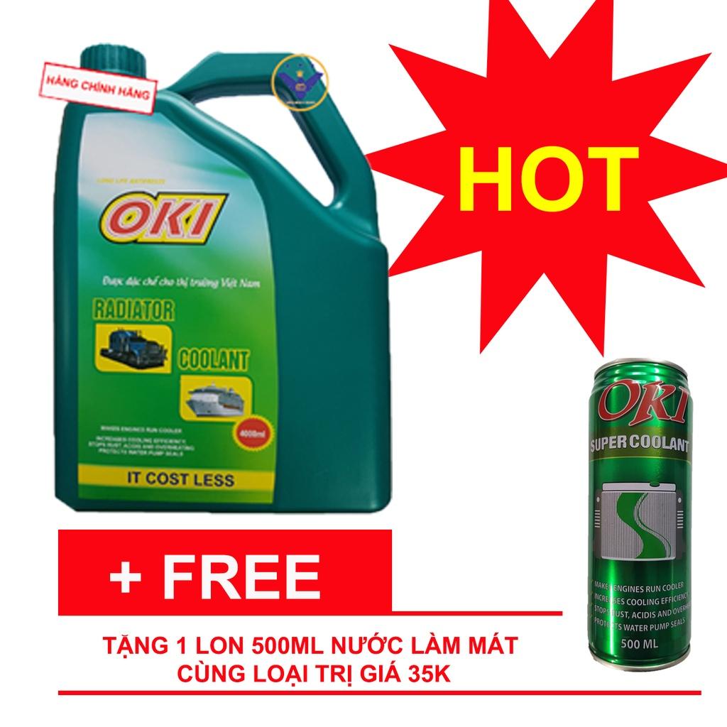 Nước làm mát xe ô tô màu xanh Esna Coolant 4L tặng lon 500ml