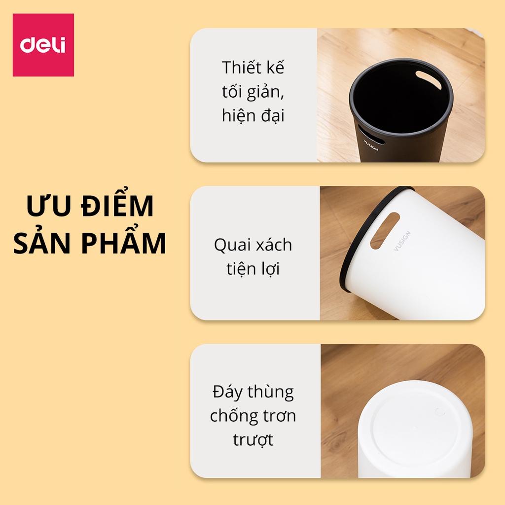 Thùng Rác Văn Phòng Gia Đình 6L Cố Định Túi Rác Deli - Sọt Rác Nhựa Nguyên Sinh Hạn Chế Mùi Hôi Tiện Lợi Tiết Kiệm Không Gian Cho Văn Phòng Nhà Bếp - VS1101