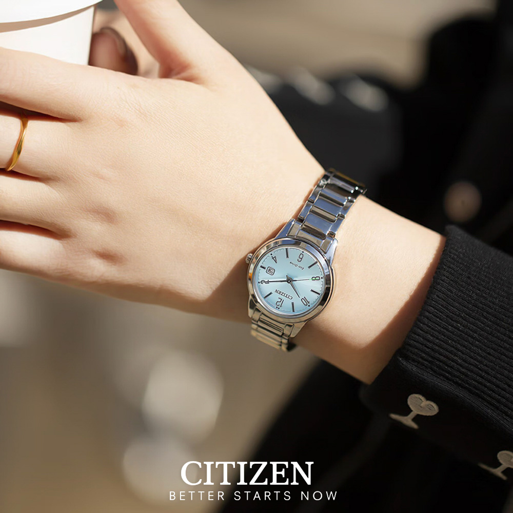 Đồng Hồ Nữ Citizen Eco-Drive Dây Thép Không Gỉ FE1241-71L - Mặt Xanh (29.4mm)