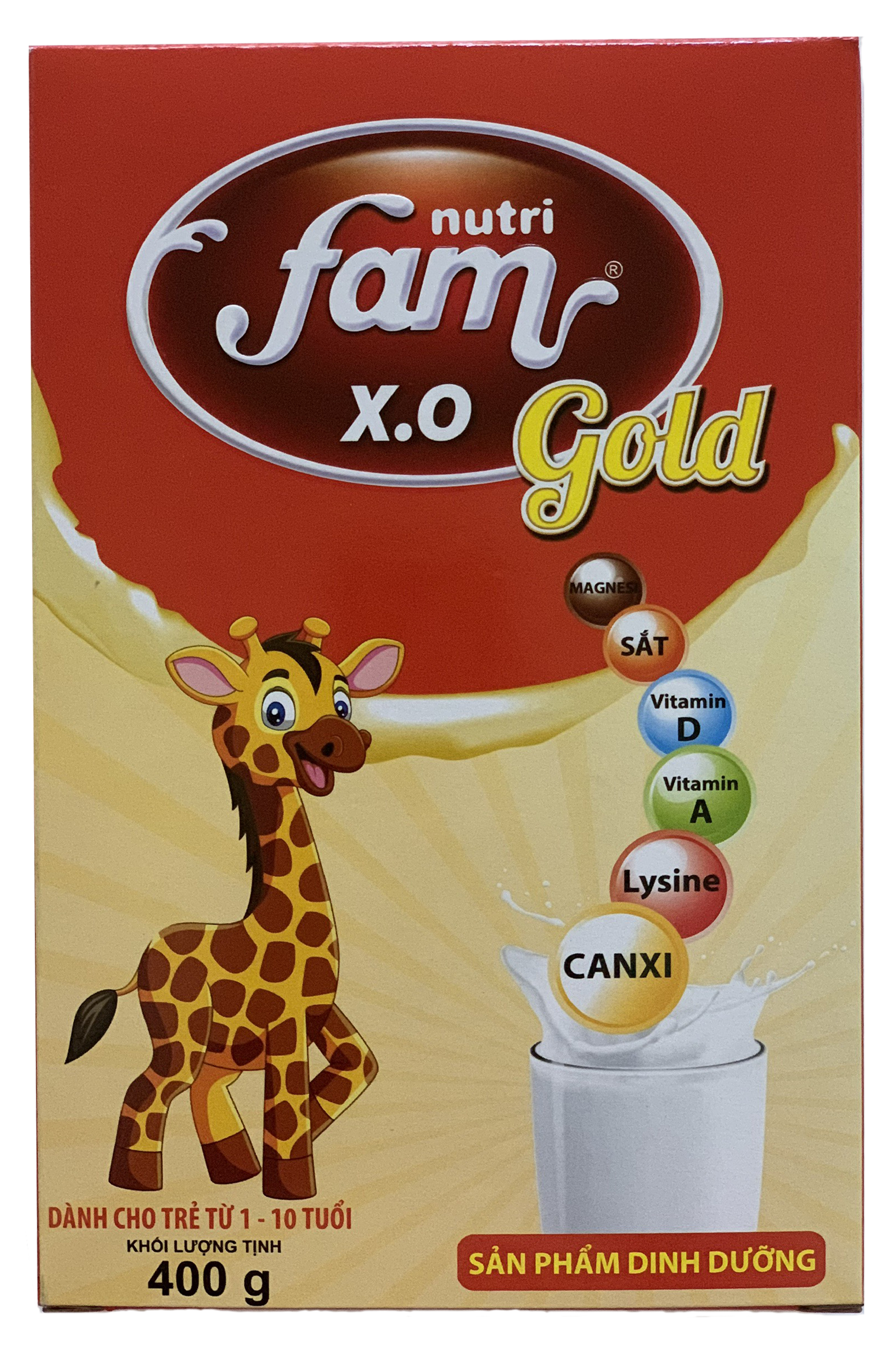 Thùng 24 Hộp Sữa bột FAM X.O GOLD 400GR cho bé trên 12 tháng tuổi