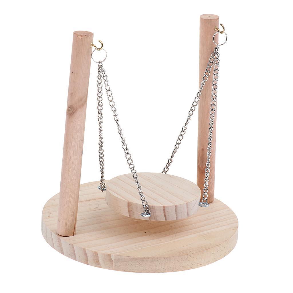 Wood Bird Perch Swing for Pet Parrot Canary Finch Pigeon Hamster Mice Gerbil