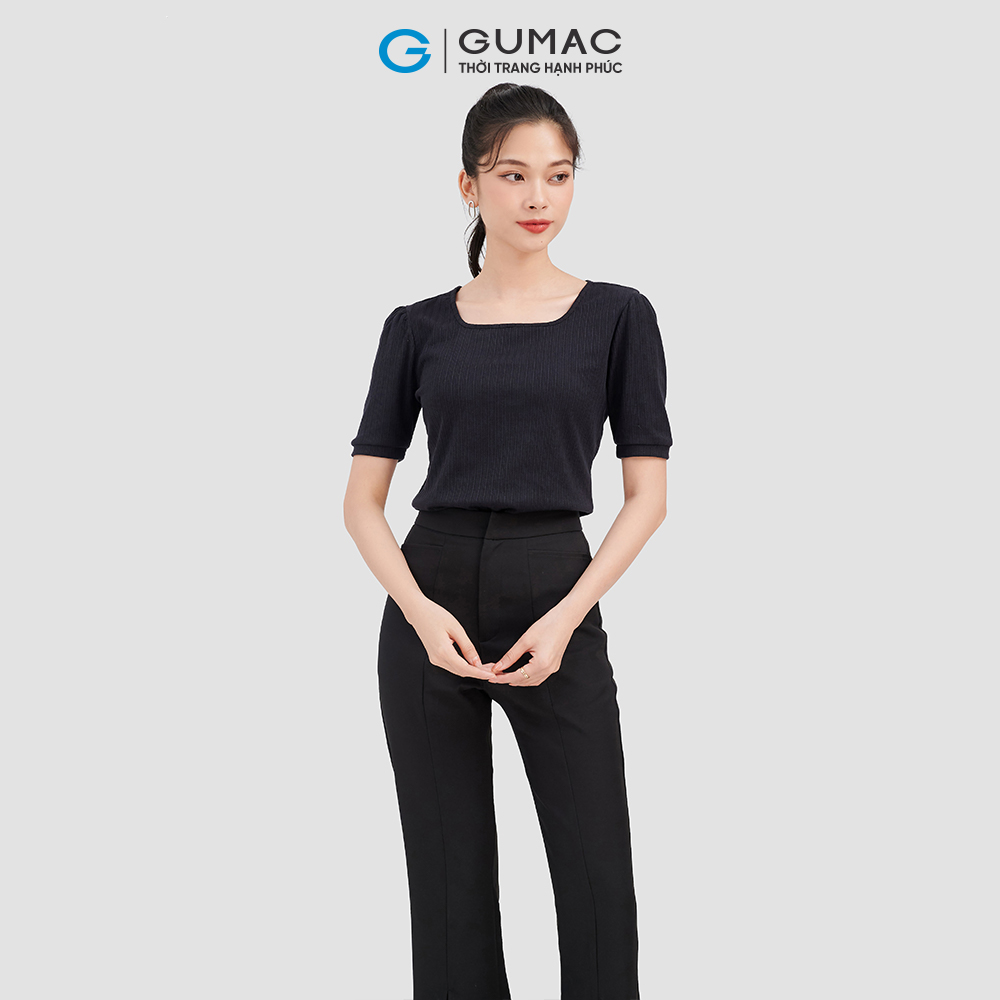 Áo thun nữ GUMAC ATC09007 áo thun cổ U phom ôm nâng dáng