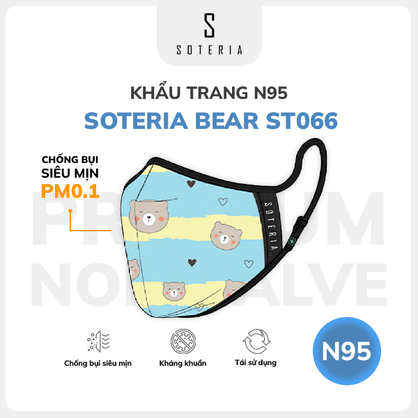 Khẩu trang thời trang Soteria Cool Kids - N95 lọc 99% bụi mịn 0.1 micro