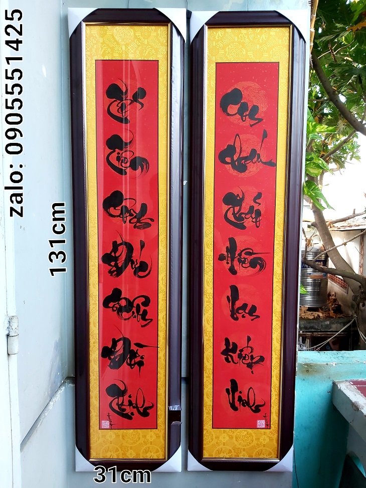 Hoành phi câu đối tổ tiên, khung kính đầy đủ. Quà tặng nhà thờ, ông bà, cha mẹ, quà tết.