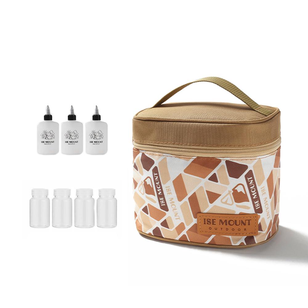 Outdoor Condiment Storage Set Camping Seasoning Jars Storage Bag Kit Portable BBQ Picnic Cruet Storage Bag Multifunctional Storage Bag