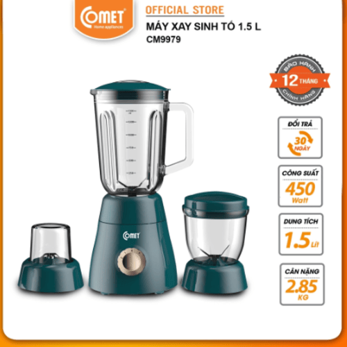 Máy xay sinh tố 3 cối 450W COMET - CM9979 - Hàng chính hãng