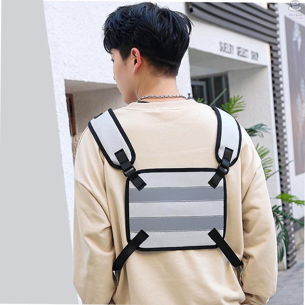 Reflective Running Vest Breathable Outdoor Sports Night Safety Running Vest Jacket Chest Pack