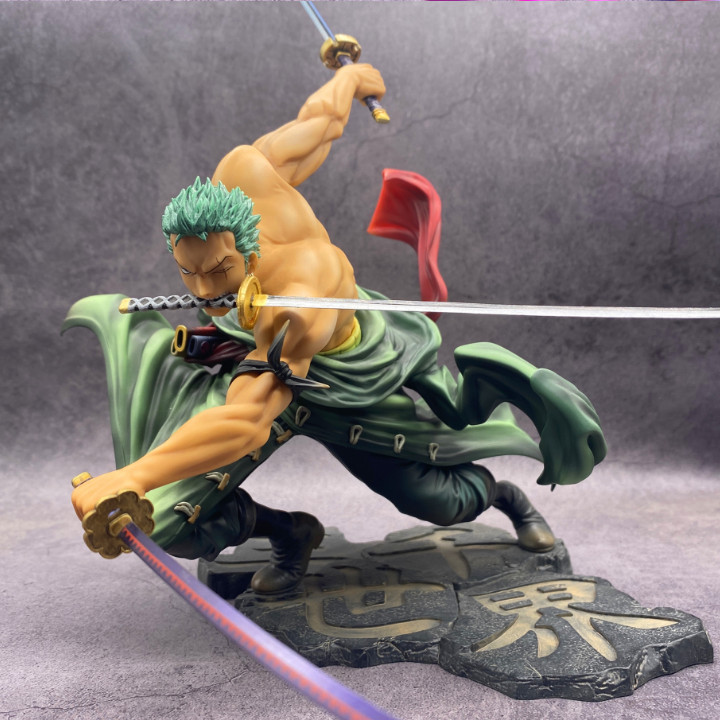 Mô hình Zoro One Piece tam kiếm chiến đấu cực ngầu bao đẹp bản POP cao 19 cm