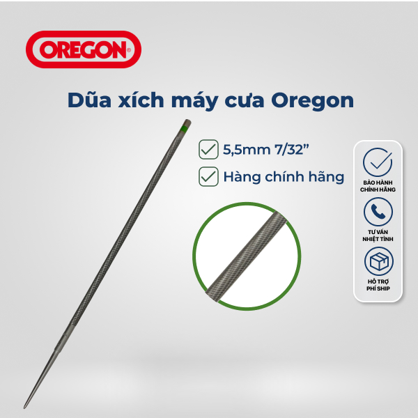 Dũa xích máy cưa Oregon 4.0mm 4.8mm 5.5mm - đủ kích cỡ