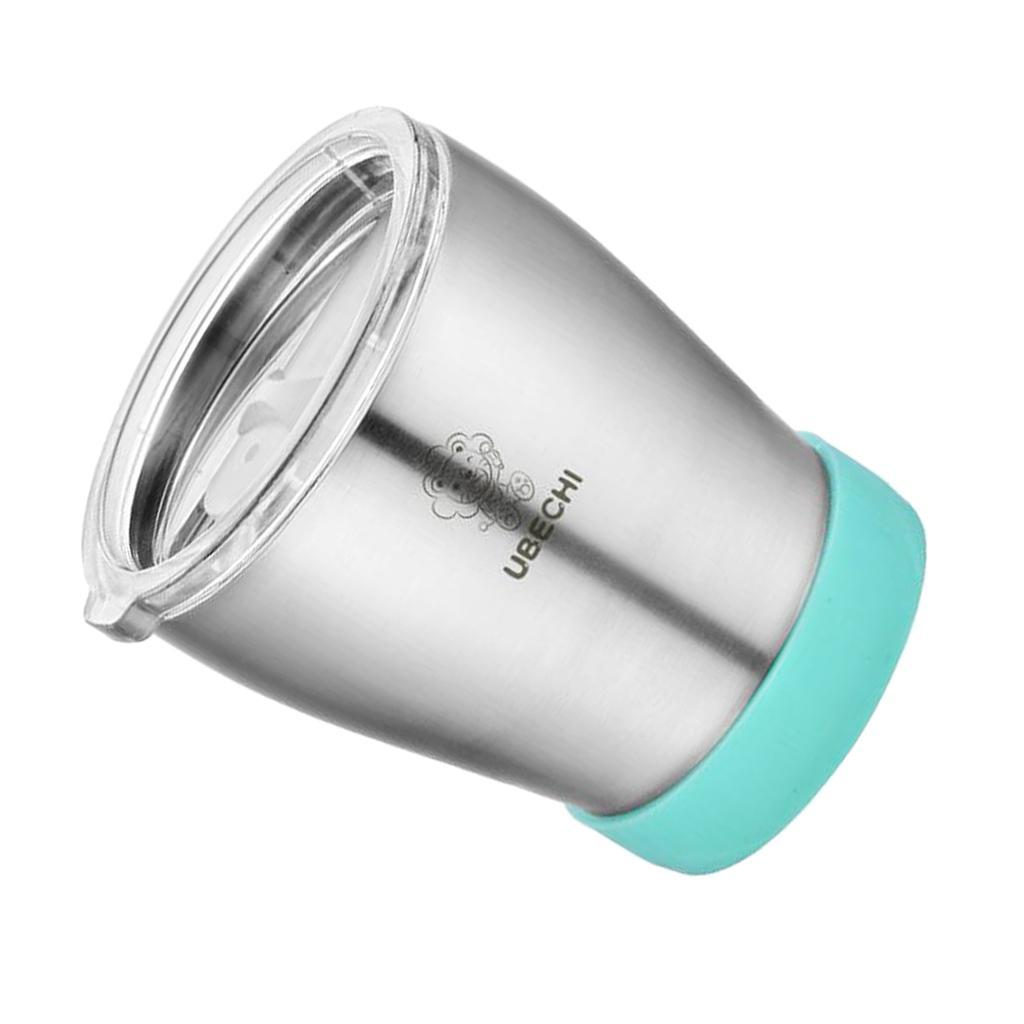 2Pcs Stainless Steel Water Coffee Tea Cup Juice Mug Bar Kitchen Pink Green