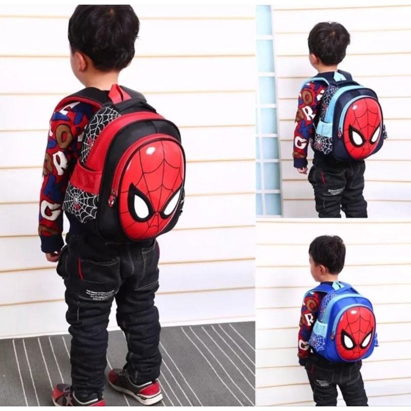 BALO MẪU GIÁO CHP BÉ TRAI ĐI HỌC HÌNH SPIDERMAN NHỆN (trái dâu tây)