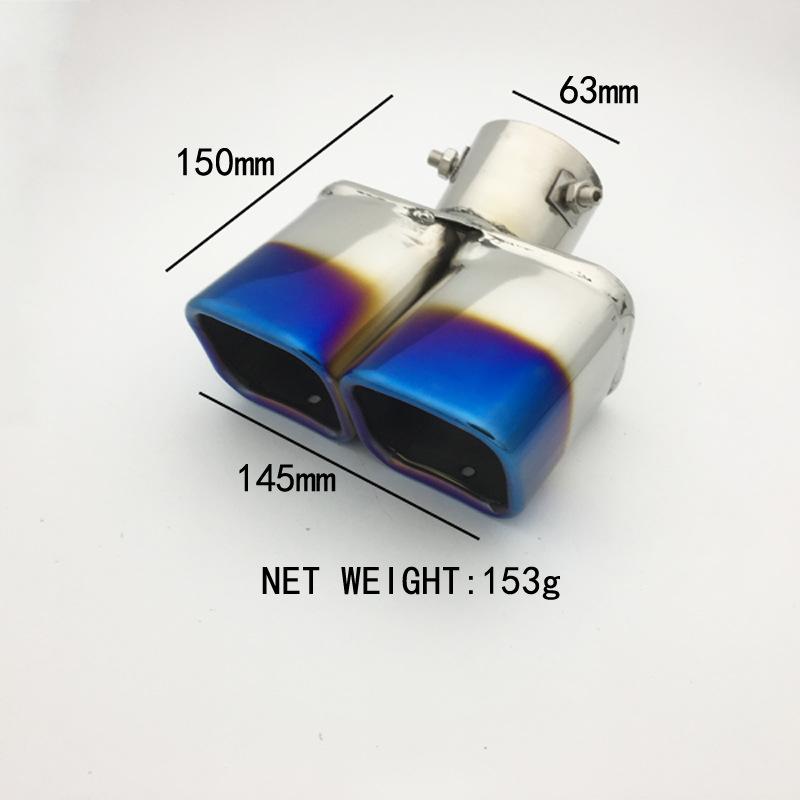 Phong cách mới nhất của ống xả bằng thép không gỉ là ống đôi họng đôi đa năng, một trong hai ống ô tô vuông là ống xả họng đuôi là