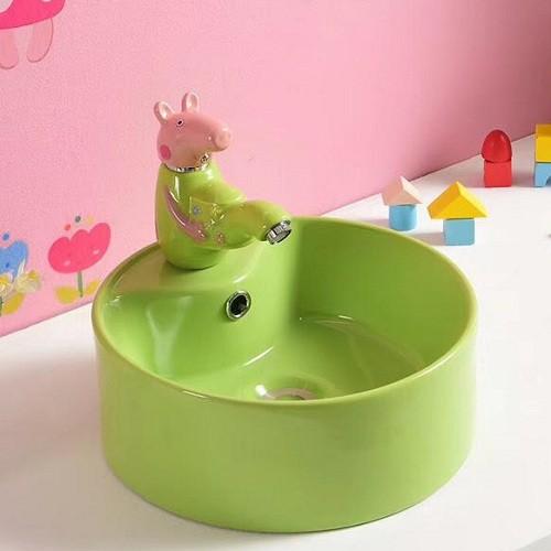 Chậu rửa mặt lavabo trẻ em dương bàn có màu sắc